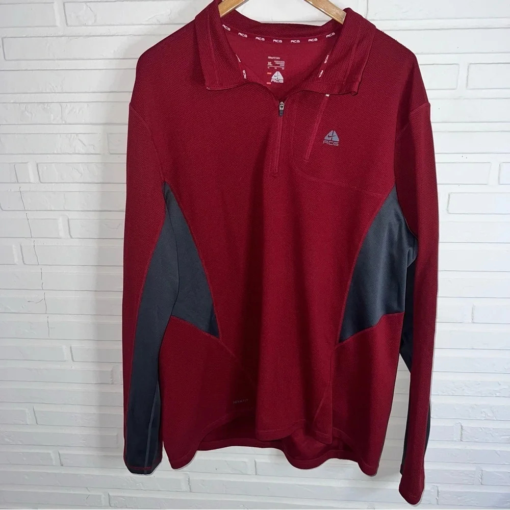 Nike ACG Blackridge Firebrick Quarter Zip Pullover, Men’s Size Extra Large